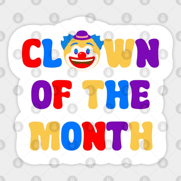 Clown of the Month Sticker by sapphire seaside studio